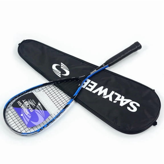 SALYWEE Upgraded Eagle Pro Squash Racquet, Carbon Fiber, 12x17 String Pattern, 183±4g, 2x Thickened Tactile Rubber Grip, Cool Paint Design, Blue Available, Competition-level Racket