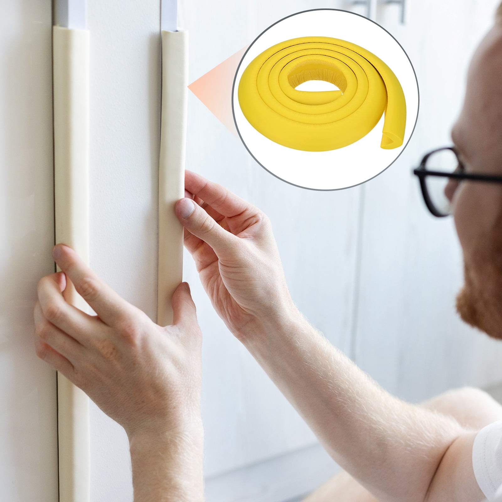 Uxcell 1-Pack Corner Guards Edge Protectors, 6.5 Ft/2m NBR Bumper Guard l Shape for Furniture Corner, White