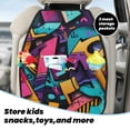 thumbnail image 3 of Kdxio Vibrant Graffiti Urban Art Print 2 Pack Car Kick Mat Seat Cover Back Protector Mat with Pockets for Organizer Backseat Protector and Storage Anti Kick Pad for Vehicles, 3 of 6