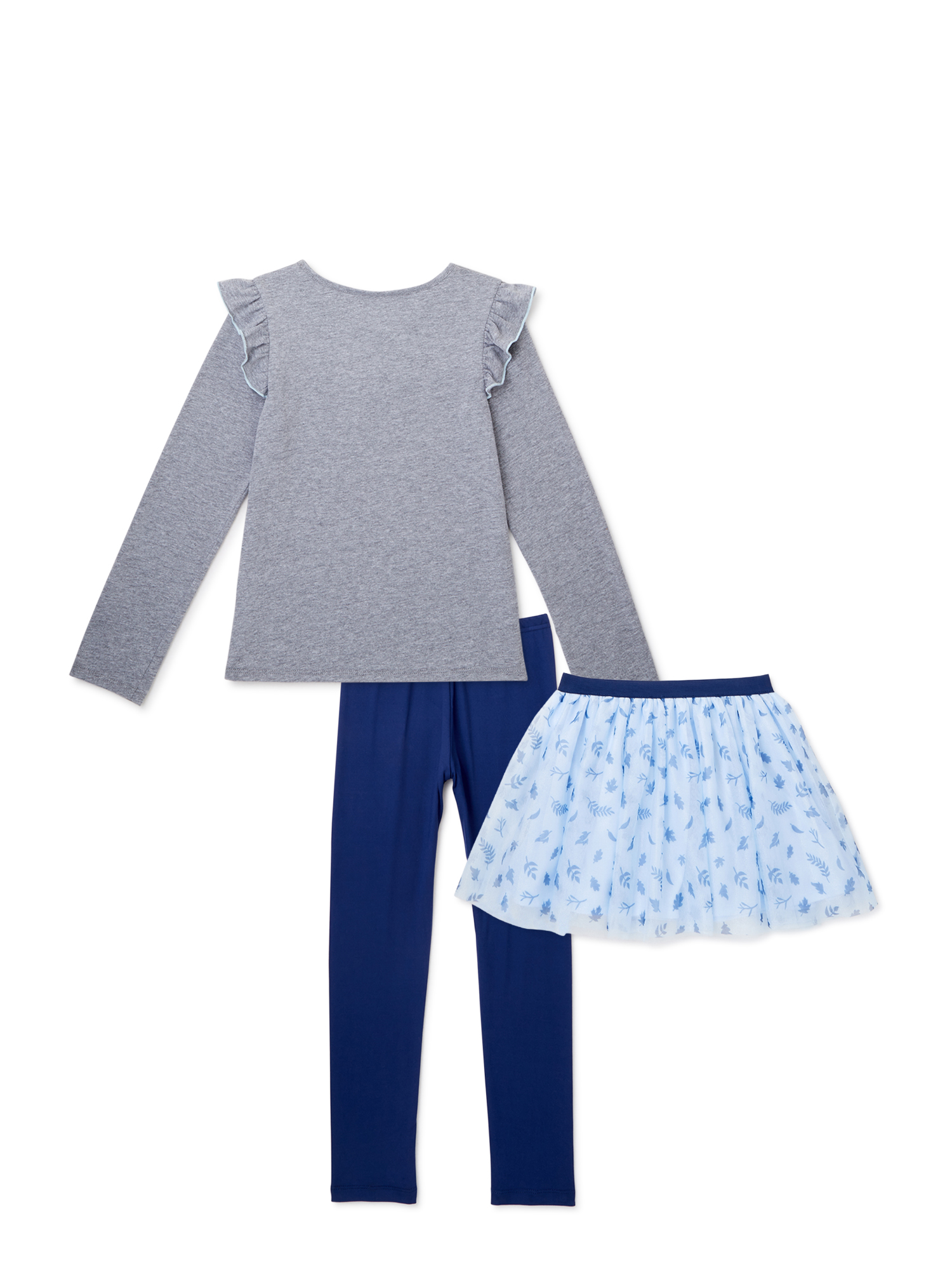 Frozen 2 Anna & Elsa Toddler Girl Long Sleeve Top, Tutu Skirt, Leggings & Headband, 4pc outfit set - image 2 of 3