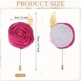 thumbnail image 2 of Uxcell 4 Pcs Ramilletes de Novio Pins de Ramilletes de Rosa para Hombres Ceremonia de Boda Aniversario Prom Fiesta Formal, Rojo Rosa(4.7"x2"), 2 of 7