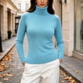 thumbnail image 2 of yillto Womens Turtleneck Sweater Ribbed Knit Slim Pullover Long Sleeve Fall Fitting Mock Neck Sweaters, 2 of 4