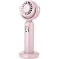 thumbnail image 1 of Mini Portable Fan, Handheld Fan Strong Winds 3 Speeds 130° Rotation, Desktop Fan with Base USB Rechargeable Small Fan, Pink, 1 of 5