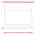 thumbnail image 6 of Bellemave Twin Size Montessori Floor Bed Metal Tent Bed Frame with Triangle Structure and Slat Support House Bed Teepee Bed Frame, No Box Spring Needed, White, 6 of 11