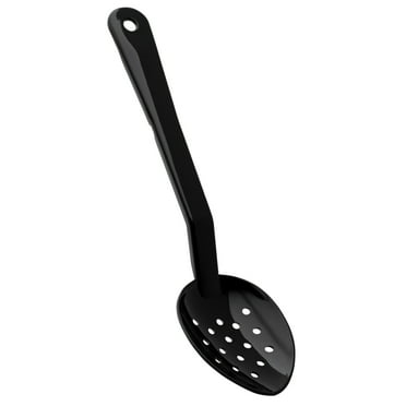 1.5 oz. Black Plastic Slotted Black Spoon, Pack of 6