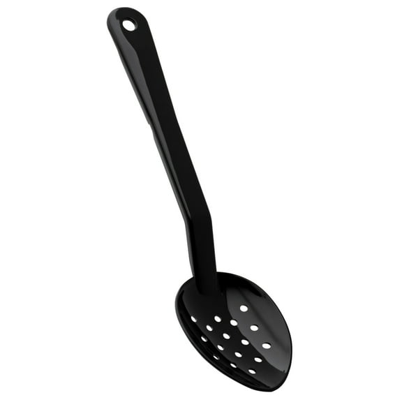 1.5 oz. Black Plastic Slotted Black Spoon, Pack of 6
