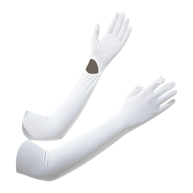 Summer Sun Gloves Cubiertas de brazos, 58 cm, Mujeres de protección solar de mujeres sin resbalones Guantes de protección solar mangas de brazo de