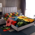 thumbnail image 1 of YST Ensemble de Draps à Fleurs Colorées Ensemble de Draps de Lit Floral Botanique Tropical Simple Draps Rustiques de Ferme Drap Plat Ajusté de Jardin Plante Ensembles de Draps en Fleurs, 1 of 5
