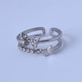 thumbnail image 3 of Anillo abierto de aleación de plata de moda para mujer, ajustable, 3 of 7
