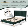 thumbnail image 3 of Full Size Upholstered Bed Frame,40.9" High Headboard,Strong Metal Frame,Wooden Slats Support,No Box Spring Needed,Easy Assembly,Velvet Fabric,Ink Green, 3 of 10