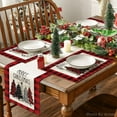 thumbnail image 5 of mubwai Red and Black Buffalo Plaid Christmas Trees Placemats Set of 6, 12x18 Inch Winter Table Mats for Outdoor Home Party Kitchen Dining Decor, 5 of 6