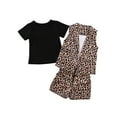 thumbnail image 5 of 3Pcs Bambin Bébé Fille Mode Cardigan Sans Manches Léopard + T-shirt à Manches Courtes + Vêtements Shorts à Fermeture Éclair, 5 of 5