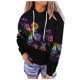 thumbnail image 1 of Gibobby Sudadera larga con cremallera Sudadera impresa Hoodie Pullover Drawstring Loose Blouse Top （Negro， M), 1 of 5