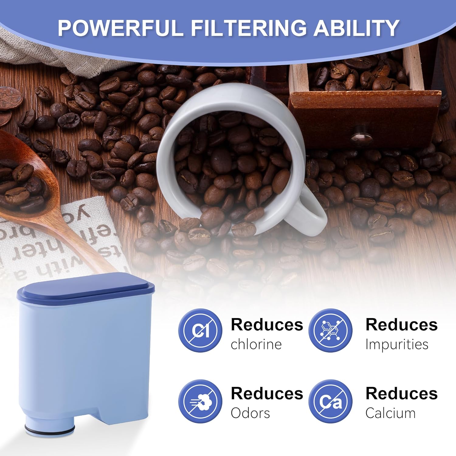4 Pack Coffee Machines Filter Compatible with Philips Saeco AquaClean CA6903, Aqua Clean Water Filter for Fully Automatic Dedicated Anti-Lime Scale