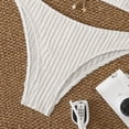 thumbnail image 5 of uvwlwu Women Ribbed Triangle Halter Bikini Top with Tassel Charm Two Piece Swimsuit,L, 5 of 6