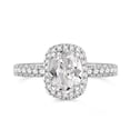 thumbnail image 3 of Eclet Jewels White Gold Over 14K Silver Diamond Ring - 1.48Ct Princess Cut 4-Prong Diamond Ring - One Stone Halo with Multi Diamond Ring for Women's - Special Occasion Ring for Her- Wedding Halo Ring, 3 of 11