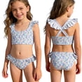 thumbnail image 6 of Yindaity Teen Girls Swimsuits Two Piece Bikini Sets with Chest Pad Girls Bathing Suits(Blue,11-12 Years), 6 of 9