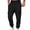 Black, variant on Men’s Heavyweight Cargo Sweatpants Elastic Waist Baggy Plaid Texture Jogger Trousers Fall Winter
