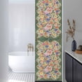thumbnail image 3 of Green Boho Flower Window Privacy Film, Spring Watercolor Country Floral Plant Static Cling UV Sun Blocking Heat Control Window Tint Day and Night, Non-Adhesive One Way Privacy Cover 17.7''x78.7'', 3 of 7