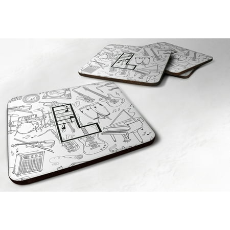 

Carolines Treasures CJ2007-LFC Letter L Musical Note Letters Foam Coaster Set of 4 3 1/2 x 3 1/2 multicolor