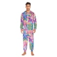 thumbnail image 3 of FORMRS Onesies Pajama for Adults Unisex Hoodie Winter Jumpsuit One Piece Sleepwear, Sizes S-2XL, Gradient Starfish Pattern, 3 of 7