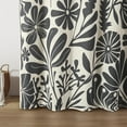thumbnail image 3 of Black Vintage Floral Faux Linen Shower Curtain for Bathroom Decor - 210GSM Heavy Duty Modern Farmhouse Country Rustic Matisse Plants Botanical Shower Curtain Set with Hooks, 3 of 6