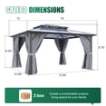 thumbnail image 4 of Clouddwell 12'x14' Hardtop Gazebo - Polycarbonate Double Roof with Netting & Curtains for Patio, Garden Sun Protection,Gray, 4 of 6