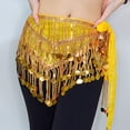 thumbnail image 1 of Toalla de cintura para mujer, estilo casual, con lentejuelas y borlas, para danza del vientre, danza india, poliéster, 1 of 5
