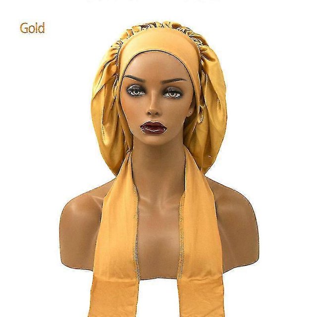 Gorro de Ducha Reutilizable Shaofei para Cabello Largo Ajustable Grande Resistente al Agua Dorado