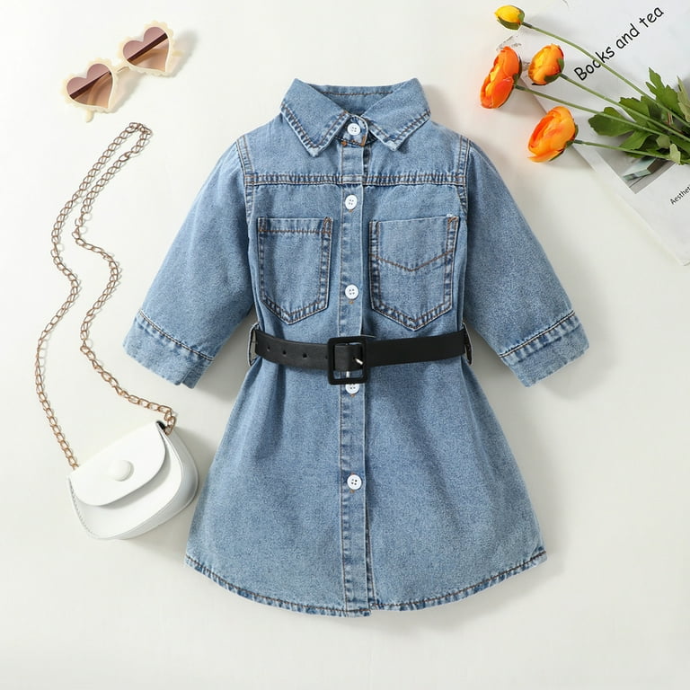 Mrzhqd Girls Dresses Kids Toddler Baby Spring Summer Solid Long