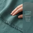 thumbnail image 3 of REGALWOVEN 2 Pack Cotton Linen Kitchen Towels, Solid Color Fringed Dish Towels, Soft Absorbent Hand Towels Dark Green 18" x 18", 3 of 7