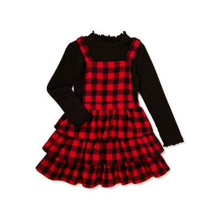 

Wonder Nation Baby Girl and Toddler Girls Pinafore Dress Set 2-Piece Sizes 12M-5T