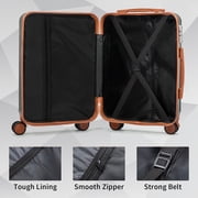 Zimtown Luggage 3 Piece Set, ABS Hardside Lightweight Suitcase with Spinner Wheels TSA Lock, Deep Green