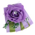 thumbnail image 1 of Boda Flores De Mano Ramo Seda Rosa Ramillete De Muñeca Decoración Púrpura, 1 of 8