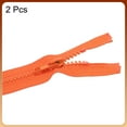 thumbnail image 3 of Uxcell 2Pcs Sewing Jacket Zippers 7 inch Resin Coats Replacement Coil Zipper for DIY Craft Bag Garment Home Textile Clothes,  Orange Red, 3 of 7