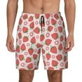 thumbnail image 3 of Uemuo Strawberry Flower Pattern Mens Swim Trunks Quick Dry Board Shorts with Mesh Lining, Stretch Beach Shorts Quick Dry No-Chafing Board Shorts-Medium, 3 of 9