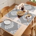thumbnail image 5 of Baroque Grey Placemats Set of 4 Vintage Damask Classic Floral Place Mats Indoor Wipeable Table Mats Washable Cloth Dining Table Placemats for Kitchen Holiday Party Home Decor 13x19 Inch, 5 of 9