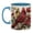 Blue#7, variant on Cardinal Bird Coffee Mug, Red and Brown Cardinal Birds on Flower Branch Design, Nature Wildlife Ceramic Mug for Bird Lovers, 11oz Tea Cup with Red Handle, Spring Garden Theme