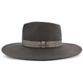 thumbnail image 5 of Stingray - Grey/Pink Wide Brim Wool Felt Fedora Hat 100% Australian Wool Two-Toned Grosgrain Band Classic Style for Men/Women, 5 of 7
