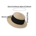 thumbnail image 3 of SGMVNU Fashion Sun Hats for Women, Wide Brim Retro Flat Top Panama Boater Straw Hats Vacation Beach Hat Packable, One Size, Red, 3 of 8