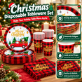 thumbnail image 2 of Krocisen Christmas Paper Plates and Cups Set for 25 Guests, 9 Inch & 7 Inch Dinner Plates, Napkins and Cups, Holiday Tableware Kit for Xmas Party, Dinner & Family Gathering, 2 of 6