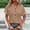 Khaki, variant on Aobny Tshirts Women Eyelet Button Brown Blouses & Tops Short Sleeve Blouse V-Neck Shirt for Women,L