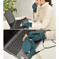 thumbnail image 2 of Guantes calentados por USB con dedos medio llenos, guantes cálidos (verdes), guantes de punto para mujeres y hombres, guantes de invierno lavables con temperatura ajustable para ordenador portátil Rojo Verde, 2 of 5