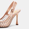 thumbnail image 6 of FSJ Women Sexy Bowknot Stiletto Heels Closed Pointed Toe Slingback Pumps Elastic Strap Sandals Wedding Party Dress Shoes Size 9.5 Pink Rhinestone, 6 of 6