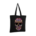thumbnail image 2 of Awkward Styles Black Flower Skull Bags Skull Canvas Tote Bag Skull Gifts Day of Dead Skull Accessories Gothic Gifts for He Dia de Los Muertos Accessories, 2 of 5