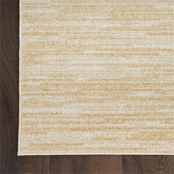 Pemberly Row Contemporary 6' x 9' Fabric Ivory Gold Area Rug