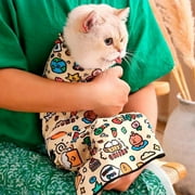 Cat Grooming Wrap, Self-Adherent Soft Cat Blanket to Wrap, Nail Clipping, Anti-Bite, Anti-Scratch, Anti-Escape Calming Wrap(XL)