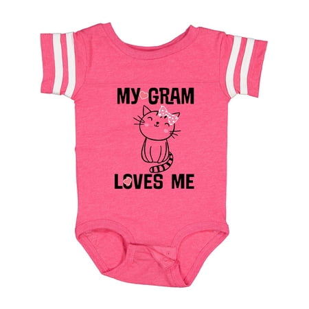 

Inktastic My Gram Loves Me Girls Cat Gift Baby Girl Bodysuit