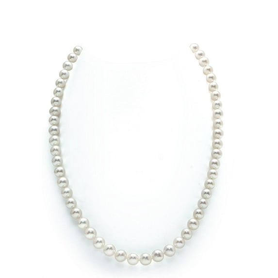 14K Gold 6.0-6.5mm AAAA Quality White Freshwater Cultured Pearl Necklace for Women in 20 Matinee Length
