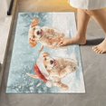 thumbnail image 2 of Rectangle Bath Rugs Plush Bathroom Carpet Mat Non Slip Bathroom Mats Cute Brown Dog Wearing Hats, 2 of 5